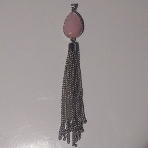 Elegant Pink Teardrop Pendant Necklace